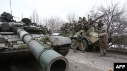 Ուկրաինացի զինվորականները Լուգանսկում, 24-ը փետրվարի, 2022թ․