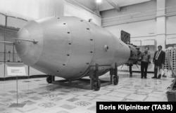 Макет «царь-бомбы» в Музее ядерного оружия в закрытом советском городе Сарове.