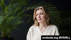 Журналістка Ксенія Луцкіна пасьля вызваленьня 