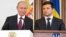 Collage Vladimir Putin and Vladimir Zelensky, 12Jul19