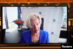 ЭМАнын аткаруучу директору Эмер Кук (Emer Cooke). Брүссел, Белгия. 2021-жылдын 16-марты.