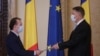 Florin Citu (left) meets with President Klaus Iohannis on December 23.