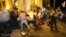 GEORGIA -- Protesters clash with riot policemen outside the parliament building. June 21, 2019