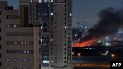 Пажар пасьля выбуху ў Тэгеране