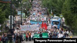 Ռուսաստան - Օգոստոսի 15-ի բողոքի ցույցը Խաբարովսկում