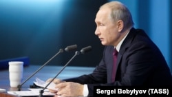 Президент Росії Володимир Путін під час прес-конференції, Москва, 20 грудня 2018 року