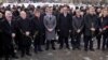 Armenia - Prime Minister Karen Karapetian (C) and other officials mark the 29th anniversary of a devastating earthquake in Gyumri, 7Dec2017. 