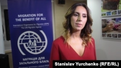 Джамала під час презентації відеокліпу проти торгівлі людьми з її участю, Київ, 12 жовтня 2017 року