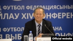 Сеильда Байшаков, президент Федерации футбола Казахстана (ФФК). Астана, 28 ноября 2016 года.