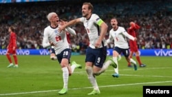 Անգլիայի հավաքականի ավագ Հարի Քեյնը Դանիայի հավաքականին երկրորդ գոլը խփելուց հետո, Լոնդոն, 7-ը հուլիսի, 2021թ.