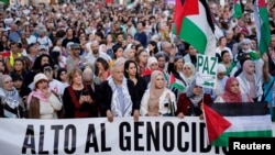Իսպանիա - Գազայի հատվածում Իսրայելի ռազմական գործողությունները դադարեցնելու պահանջով ցույց Մադրիդում, 5-ը հոկտեմբերի, 2024թ.