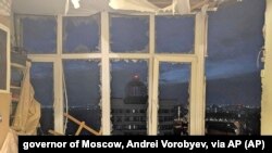 Дрон чабуулунан кийинки имарат. Москва. 11-март, 2025-жыл.