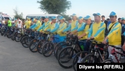 Участники велопробега в Шымкенте. 28 мая 2016 года.