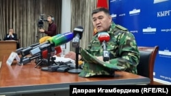 Камчыбек Ташиев на пресс-конференции в Бишкеке. 26 марта 2021 года.