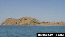 Turkey -- Akhtamar island in Lake Van, site of the 10th century Armenian church of Saint Cross, July 2009.