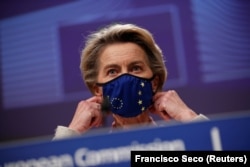 Европа комиссиясынын президенти Урсула фон дер Лайен. Брүссел ш. 2020-жылдын 24-декабры.