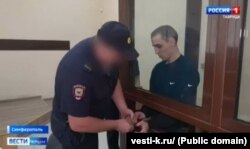 Крымчанин Мамут Белялов во время вынесения приговора в подконтрольном РФ Киевском районном суде Симферополя – скриншот с видео программы «Вести.Крым»