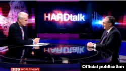 Министр иностранных дел Армении Зограб Мнацаканян дает интервью программе BBC HardTalk 