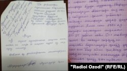 Вазорати мудофиа як аризаи бидуни санаро нашр карда гуфтааст, ки Эҳсон Аҳмадзода ихтиёрӣ ба артиш рафтааст. Наздиконаш як варақ аз дафтари ӯро фиристоданд, ки ҳусни хаташ аз ҳусни хат дар ариза фарқ дорад.