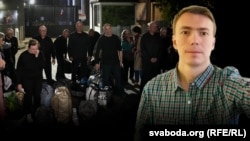 Каляж: прадстаўнік фонду BySol Зьміцер Ягораў, вызваленыя палітвязьні