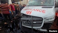 Израилдин армиясы Газа шаарында “Тез жардам” кызматынын машиналарын  бутага алды.