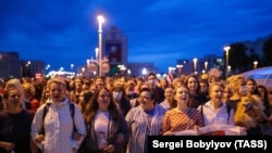 زنان معترض در مینسک پایتخت بلاروس