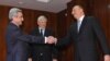 Presidents Serzh Sarkisian of Armenia and Ilham Aliev of Azerbaijan meet in Saint-Petersburg, Russia on June 4, 2009.