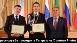 Тимур Ижотов с президентом Татарстана Рустамом Миннихановым, Казань, 2016 год 