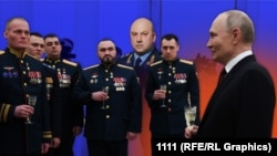 Владимир Путин и участники войны в Украине (коллаж)