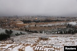 Иерусалим (Куддус) шаарына кар жаады. 2021-жылдын 18-февралы.