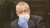 Russian actor Mikhail Yefremov attends a court hearing in Moscow on October 22.