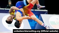 Жоламан Шаршенбеков грек-рим күрөшү боюнча дүйнө чемпионатынын чейрек финалында. Сүрөт:  unitedworldwrestling.org