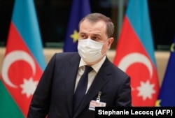 Азербайжандын Тышкы иштер министри Жейхун Байрамов. Брүссел. 2020-жылдын 18-декабры.