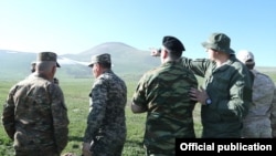 Armenia - Yerevan-based foreign military attaches visit an area in Armenia's Syunik province where Armenian and Azerbaijani troops are locked in a border standoff, May 20, 2021.