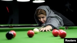 Ирандык снукерчи Акрам Мохамади Амини. 2015-жыл. 

