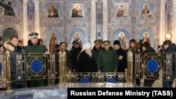 Ռուսաստան - Պաշտպանության նախարար Սերգեյ Շոյգուն ծանոթանում է նախարարության գլխավոր եկեղեցու շինարարության ընթացքին, հունվար, 2020թ.