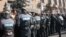 Armenia - Riot police deployed during an anti-government demonstration in Yerevan, 6Feb2014.