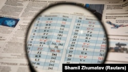 Иллюстративное фото с приближенным новым вариантом алфавита на казахском языке в латинском написании.