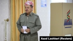 Իրաքյան Քուրդիստանի նախագահ Մասուդ Բարզանին քվեարկում է անկախության հանրաքվեում, Էրբիլ, 25-ը սեպտեմբերի, 2017թ․