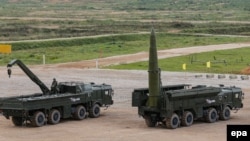 Российские оперативно-тактические ракетные комплексы «Искандер». Иллюстративное фото.