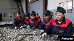 Armenia - Workers at a metallurgical plant in Yerevan.