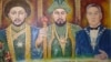 Нарисованные казахские ханы и президент Нурсултан Назарбаев. Актобе, сентябрь 2008 года.