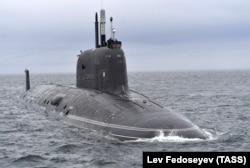 Російський багатоцільовий атомний підводний човен з крилатими ракетами (ПЛАРК) 4-го покоління «Казань», Мурманськ, 1 червня 2021 року