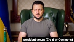 Владимир Зеленский ТВ аркылуу кайрылуу жасап жаткан кези. Киев. 14-ноябрь, 2022-жыл.