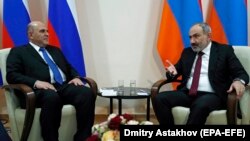 ՌԴ և ՀՀ վարչապետեր Միխայիլ Միշուստինը և Նիկոլ Փաշինյանը, արխիվ, Երևան, 9 հոկտեմբերի, 2020թ.
