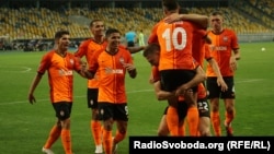 Шахтар, гравці святкують гол / Shakhtar, players celebrating a goal