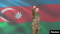 Ільгам Алієв, на цьому фото під час виступу з заявою про відновлення контролю над Шушею, 8 листопада 2020 року