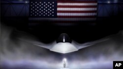 Графічная візуалізацыя, прадастаўленая ВПС ЗША, паказвае плятформу самалёта новага пакаленьня F-47