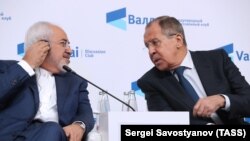 Эрон ташқи ишлар вазири Муҳаммад Жавод россиялик ҳамкасби Сергей Лавров билан. Москва, 2018, 19 февралдаги учрашув.