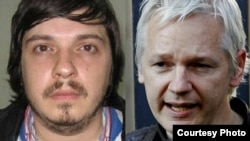 Julian Assanj (sagda) bilen Aleksandr Barankou